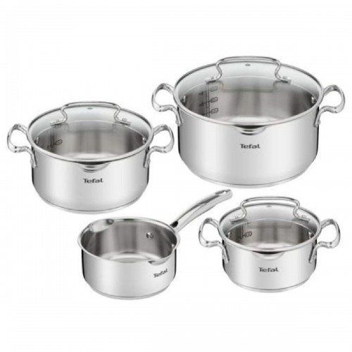 Tefal Duetto+ G719S735 Σετ Κατσαρολών 7τμχ Ανοξείδωτες με Γυάλινα Καπάκια