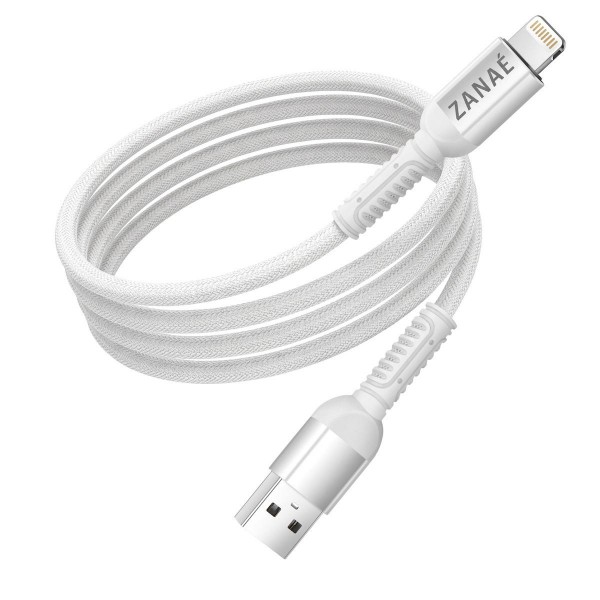 Zanae καλώδιο USB A σε Apple Lightning 1.2m Λευκό 2A