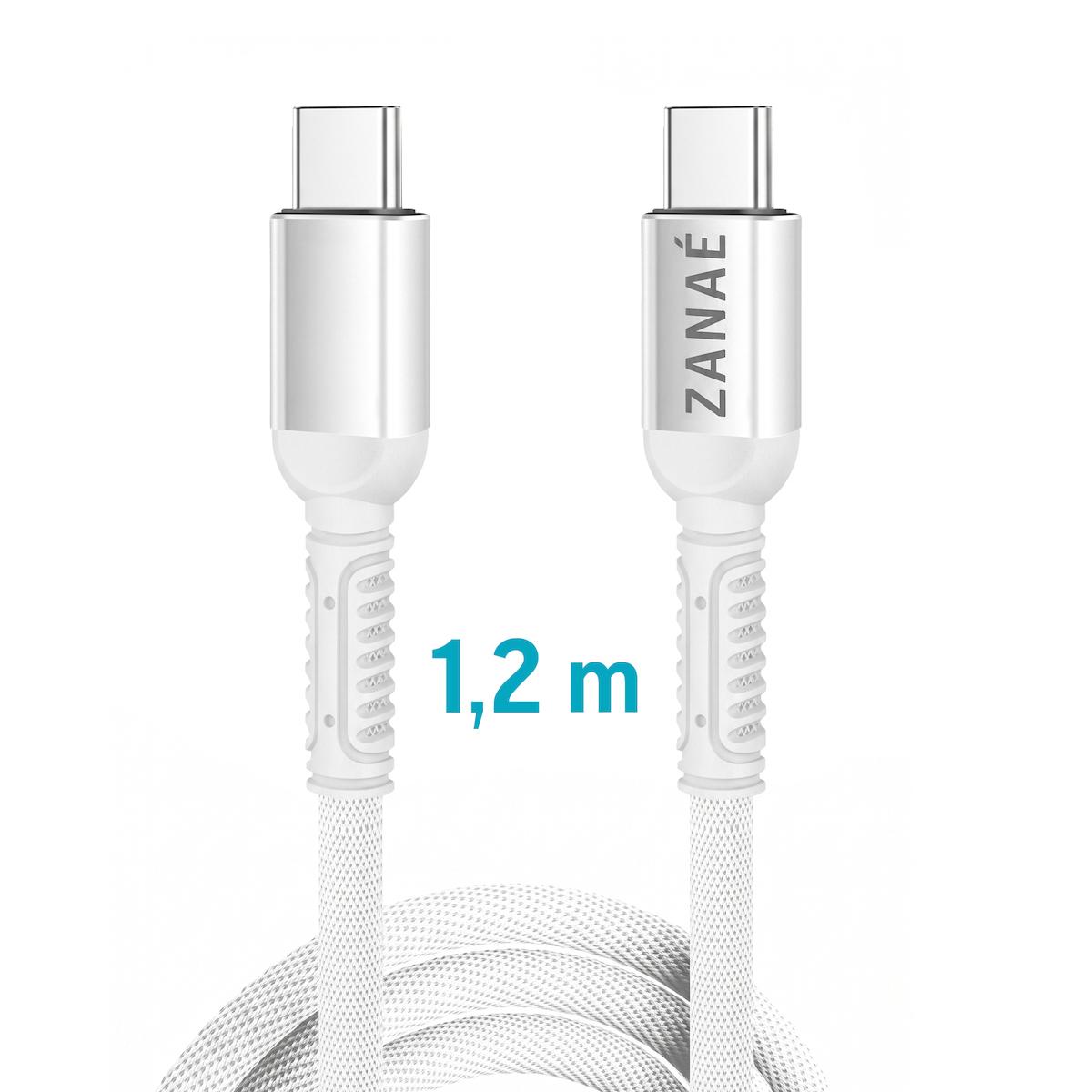 Zanae καλώδιο USB C σε USB C 1.2m Λευκό 3A