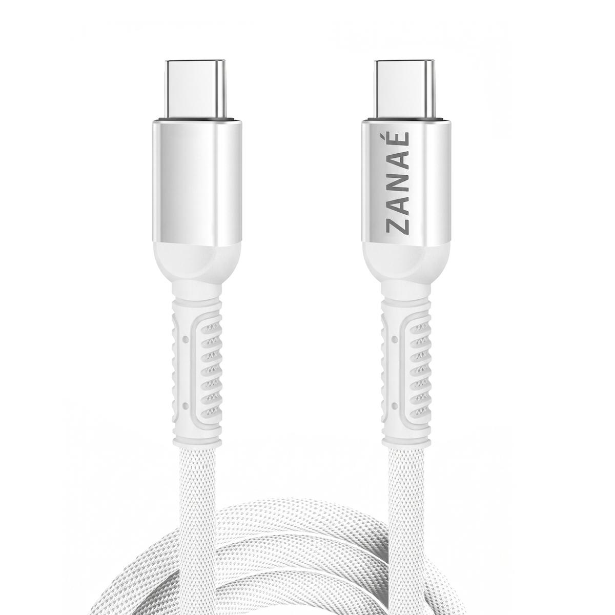 Zanae καλώδιο USB C σε USB C 1.2m Λευκό 3A