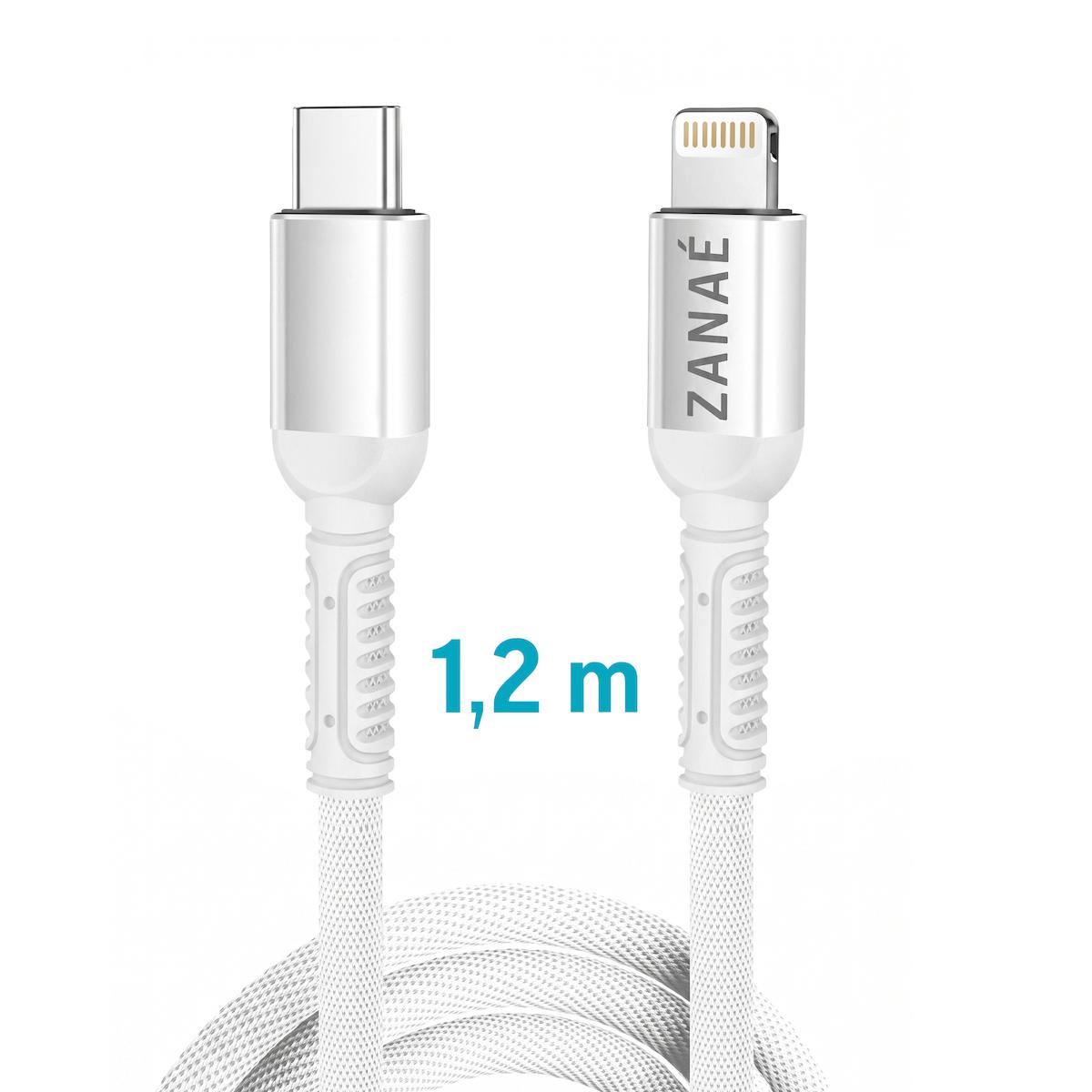 Zanae καλώδιο USB-C σε Apple Lightning 1.2m Λευκό 3A