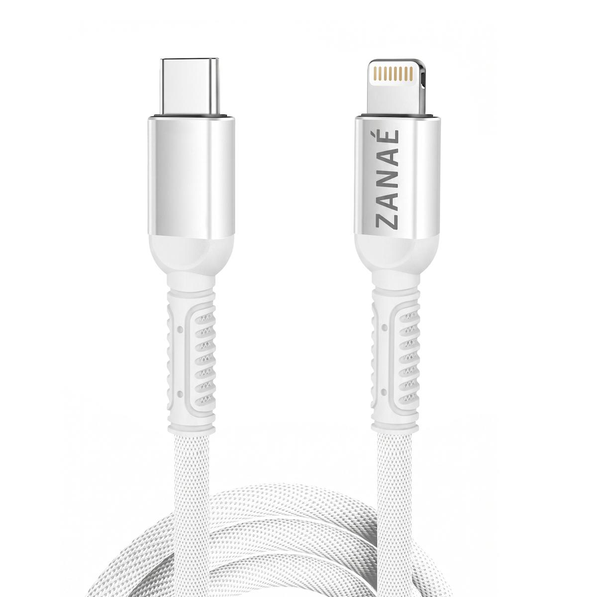 Zanae καλώδιο USB-C σε Apple Lightning 1.2m Λευκό 3A