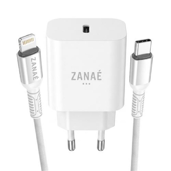 Zanae φορτιστής ρεύματος 20 watt με καλώδιο 1.2m USB C σε Lighting με τεχνολογία Power Delivery