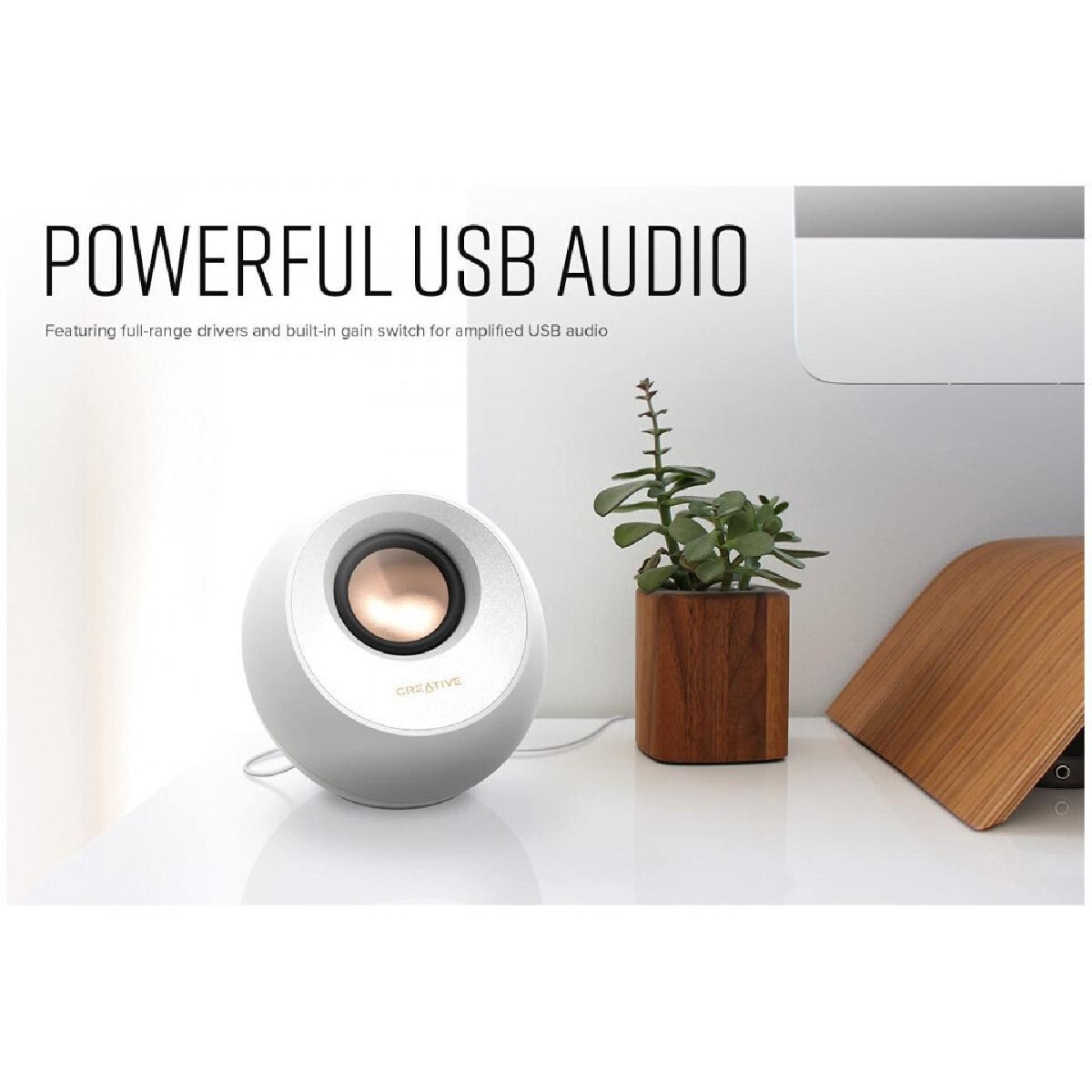 Creative Pebble V3 Ηχεία Υπολογιστή 2.0 με Bluetooth 8 watt white
