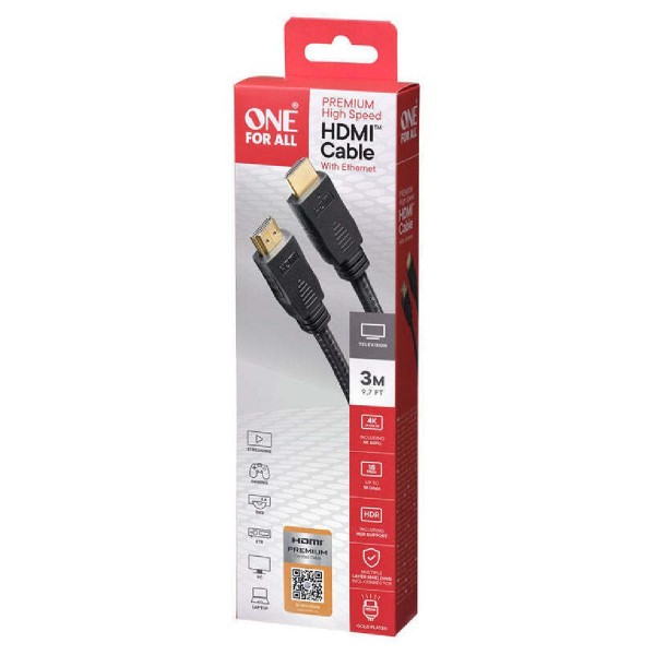 One For All CC5030 Premium High Speed HDMI Cable 3 m