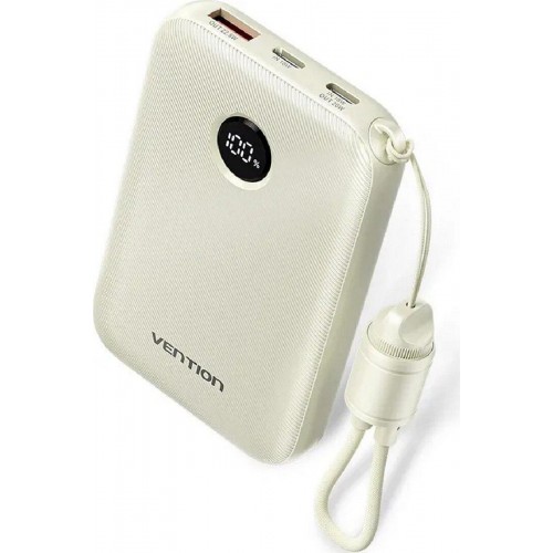 Vention Power Bank 10000mAh 22.5W με USB-A & USB-C beige (FKAN0-C)