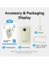 Vention Power Bank 10000mAh 22.5W με USB-A & USB-C beige (FKAN0-C)