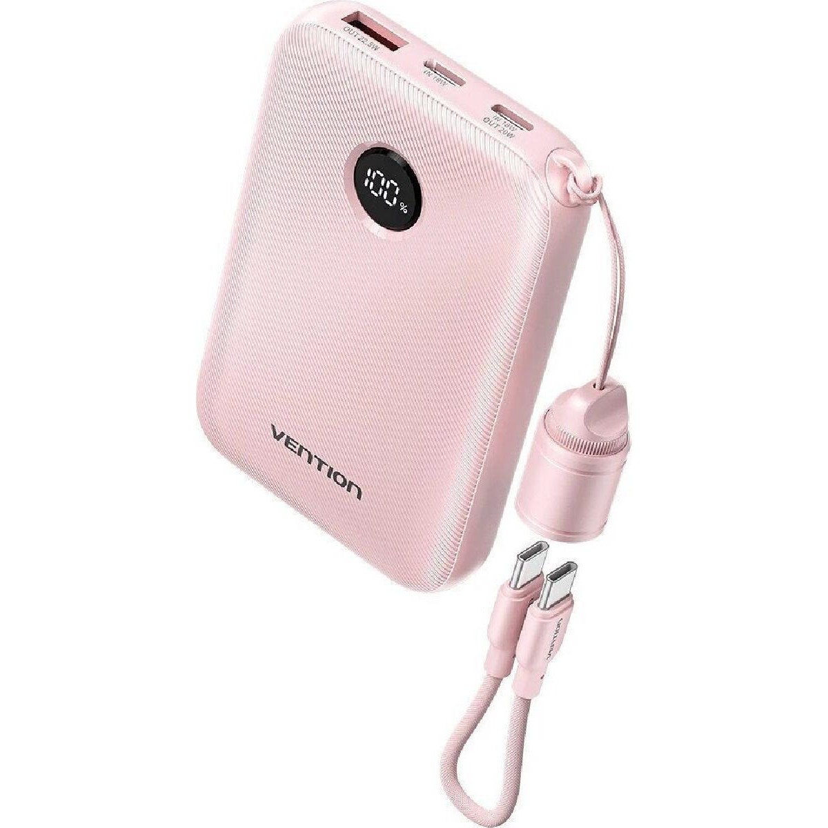Vention Power Bank 10000mAh 22.5W με USB-A & USB-C pink (FKAP0-C)