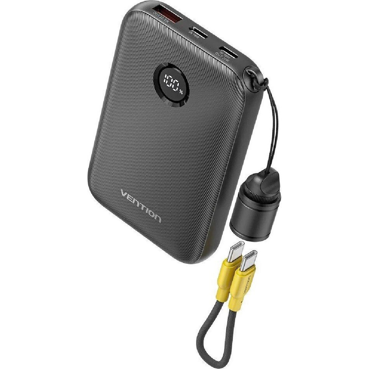 Vention Power Bank 10000mAh 22.5W με USB-A & USB-C black (FKAB0-C)