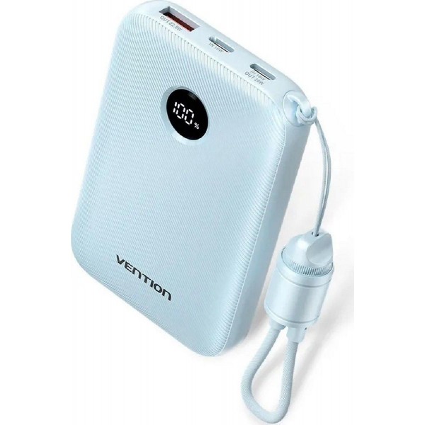 Vention Power Bank 10000mAh 22.5W με USB-A & USB-C light blue (FKAL0-C)
