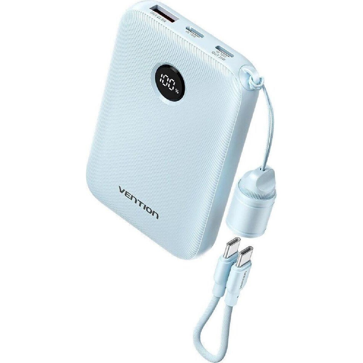 Vention Power Bank 10000mAh 22.5W με USB-A & USB-C light blue (FKAL0-C)
