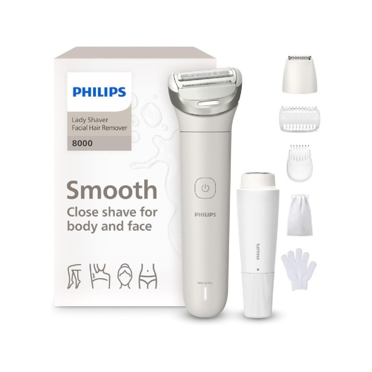 Philips BRL159/00 Series 8000 Αποτριχωτική Μηχανή Wet & Dry με Εξαρτήματα Περιποίησης